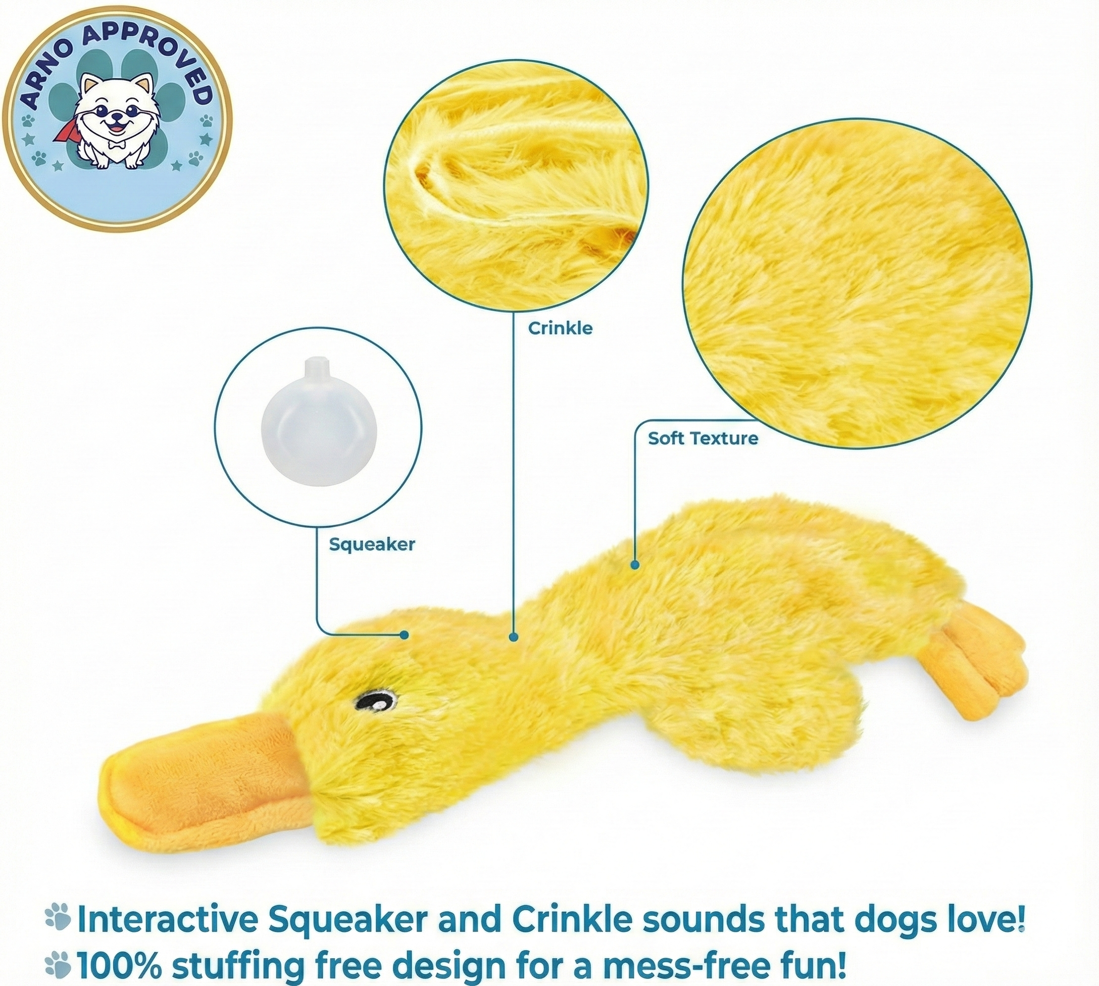 No Stuffing Crinkle Duck